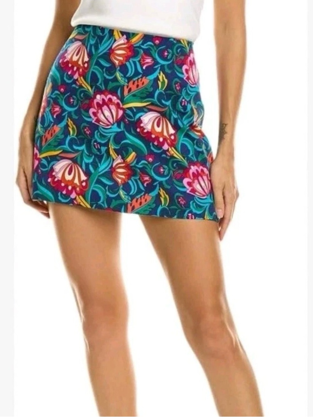 NWT $198 Trina Turk Rico A-Line Mini-Skirt India Garden - Bengal Size 10
